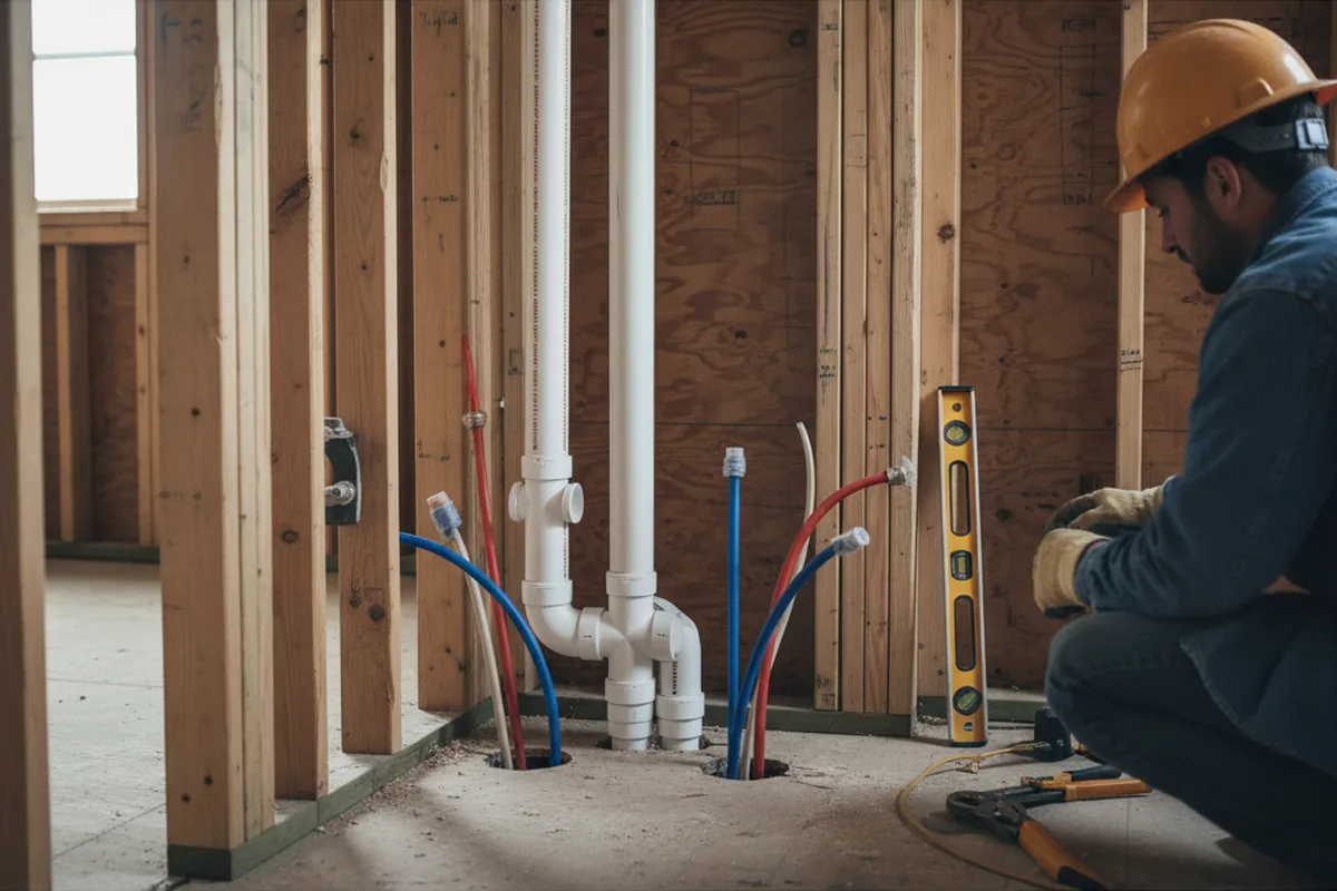 Drain and supply rough-in during Drain Cleaning in Timmonsville